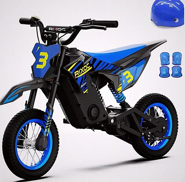 RIXOC DK12 36V Electric Dirt Bike 700W 15.5MPH 5.2Ah Max 14Miles for Kids 3-8