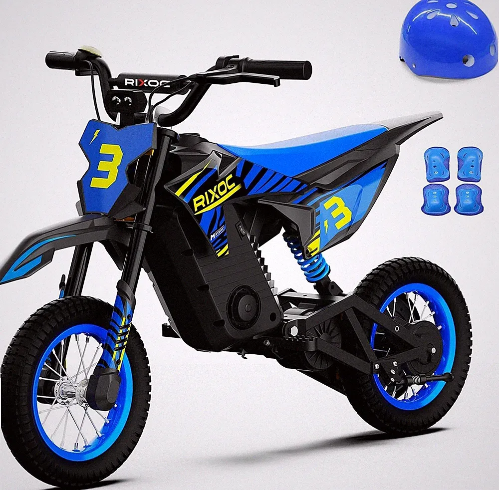 RIXOC DK12 Electric Dirt Bike for kids 3-10 36V 5.2Ah 15.5mph 14 Miles Range