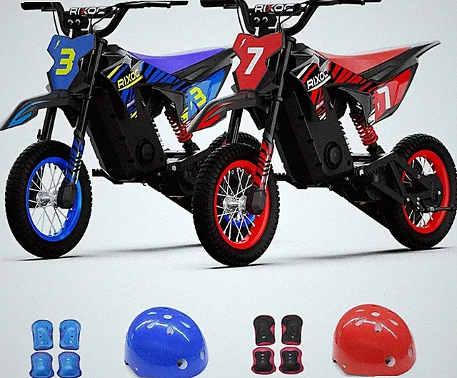 RIXOC DK12 Electric Dirt Bike for Kids 700W 15.5MPH 36V 5.2Ah Max 14Miles 2-Pack